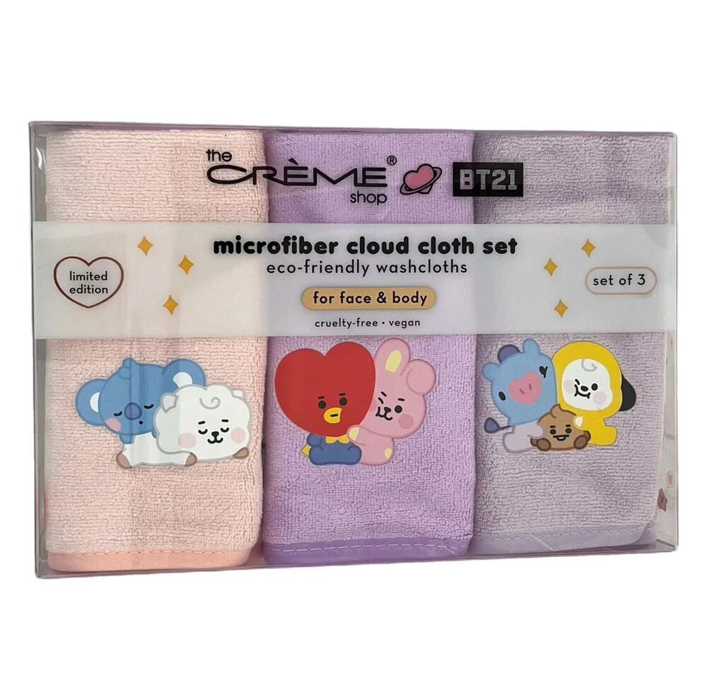 The Crème Shop x BT21 BABY Microfiber Cloud Cloth Set (set of 3 washcloths)